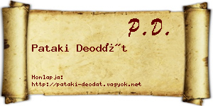Pataki Deodát névjegykártya